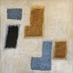 Custom Beige Wabi-Sabi Art Painting - Neutral Minimalist Wall Art with Framed Beige and Blue Canvas, Large Wall Art, Bohemian Textured Canvas Art for Stylish Home and Hotel Decoration | Dafen Oil Painting Village Studio