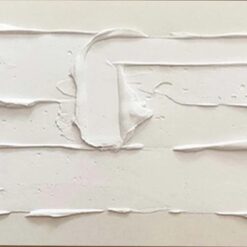 Custom Large Cream White Textured Canvas Painting - Beige Minimalist Wall Art, White 3D Plaster Wall Art for Modern Living Room and Hotel Decoration | Dafen Oil Painting Village Studio