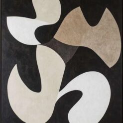 Custom Wabi-Sabi Wall Art - Black and Beige Minimalist Abstract Painting, Beige Textured Canvas Art, Neutral Minimalist Art, Black Wall Art, Bohemian Style Wall Decor for Home and Hotel | Dafen Oil Painting Village Studio
