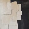 Neutral Beige and Black Textured Wall Art - Contemporary Minimalist Canvas Painting