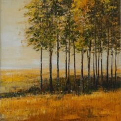 Neutral Landscape Abstract Oil Painting – Forest and Plant Art on Large Canvas for Farmhouse Décor