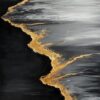 Hand-Painted Abstract Beach Oil Painting – Modern Ocean Wave Wall Art for Living Room and Entryway