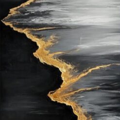 Hand-Painted Abstract Beach Oil Painting – Modern Ocean Wave Wall Art for Living Room and Entryway