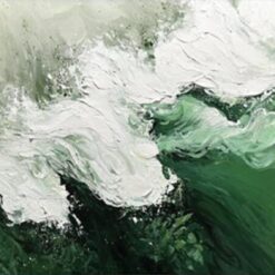 Ocean's Embrace Abstract Oil Painting – Palette Knife Waves and 3D Texture Art for Living Room and Entryway Décor
