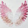 Abstract Pink Angel Wings Oil Painting – Minimalist Modern Art for Living Room and Stylish Entryway Walls