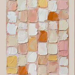 Modern Abstract Oil Painting – Irregular Color Blocks with 3D Texture for Living Room and Dining Room Walls