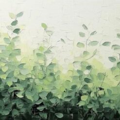 Unique Hand-Painted Green Vine Art – Refreshing Nature-Inspired Wall Art for Living Room & Dining Area