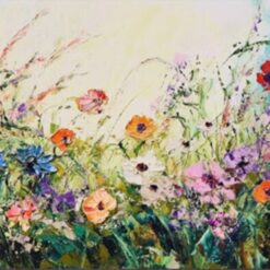 Dafen Village Original Abstract Floral Art – Textured Layers of Country Flowers for Modern Home Decor