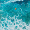 Vintage Green Ocean Landscape Oil Painting – Swimming Art for Contemporary Wall Décor