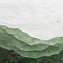 Large Green Textured Oil Painting – Modern Minimalist Wall Art for Chic Home Decoration