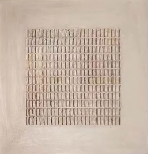 Beige 3D Textured Oil Painting – Minimalist Plaster Wall Art for Modern Home Décor