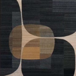 Black and Brown Abstract Minimalist Oil Painting – Large Textured Wall Art for Modern Home Décor