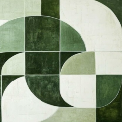 Original Green Minimalist Oil Painting – Large Textured Canvas Art for Modern Wall Décor