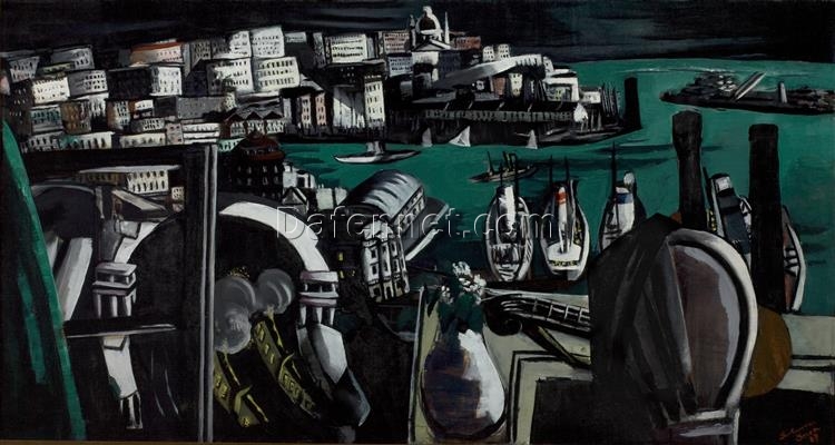 Expressionist Rendering of The Harbor of Genua INSPIRED BY Max Beckmann’s 1927 Work