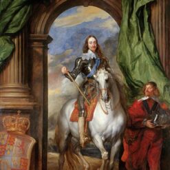 Collector's Gem: Dafen Village's High-Quality “Equestrian Portrait of Charles I, King of England with Seignior de St Antoine” INSPIRED BY Van Dyck's Baroque Portrait Oil Painting