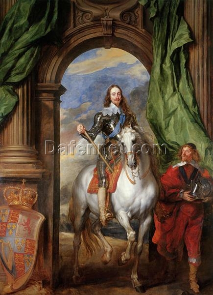 Collector’s Gem: Dafen Village’s High-Quality “Equestrian Portrait of Charles I, King of England with Seignior de St Antoine” INSPIRED BY Van Dyck’s Baroque Portrait Oil Painting