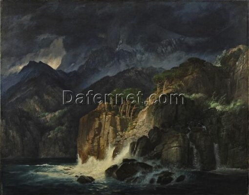 Authentic Reproduction of 1885 Romantic Marina Landscape INSPIRED BY Böcklin’s Prometheuslandschaft