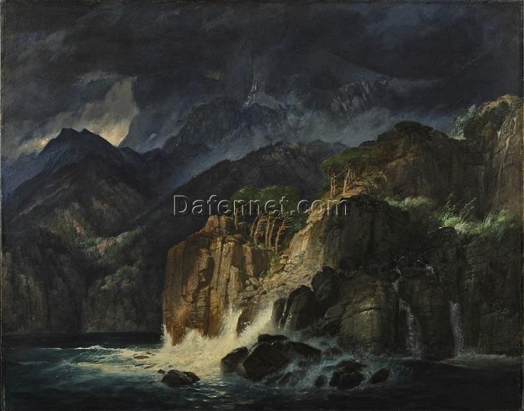 Authentic Reproduction of 1885 Romantic Marina Landscape INSPIRED BY Böcklin’s Prometheuslandschaft