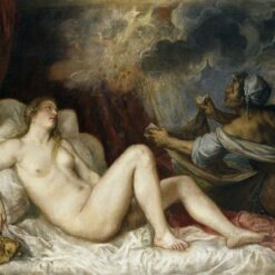 Late Renaissance Mythological Oil Painting – Danae Inspired by Titian for Custom Home Décor