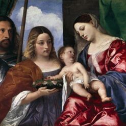 Titian's Madonna and Child with Sts Dorothy and George – Religious Oil Painting Reproduction, Handcrafted by DaFen Village Studio