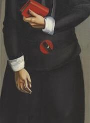 Lempicka-Inspired "Woman in Black Dress" – Hand-Painted Art Deco Portrait for Luxury Home & Office Décor | DaFen Village Studio