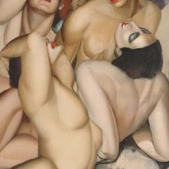 Tamara de Lempicka-Inspired "Group of Four Nudes" – Elegant Art Deco Nude for Refined Home & Office Décor | DaFen Village Studio