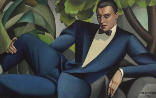 Von Tamara de Lempicka inspiriertes “Porträt des Marquis d’Afflito” – Kultiges Art-déco-Porträt für luxuriöse Innenräume und Kunstsammlungen | DaFen Village Studio