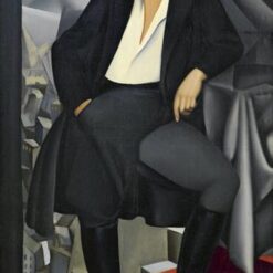 Lempicka-Inspired "Portrait of the Duchess of La Salle" – Hand-Painted Art Deco Portrait for Luxury Home & Office Décor | DaFen Village Studio