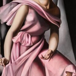 Tamara de Lempicka-Inspired "Portrait of Romana de La Salle" – Elegant Art Deco Portrait for Fine Art Collectors & Timeless Wall Décor | DaFen Village Studio