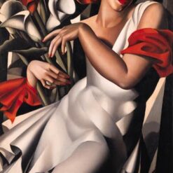 Tamara de Lempicka-Inspired "Portrait of Ira P" – Elegant Art Deco Portrait for Fine Art Collectors & Timeless Wall Décor | DaFen Village Studio