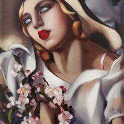 Tamara de Lempicka-Inspired "The Straw Hat" – Classic Art Deco Portrait for Home & Office Decoration | DaFen Village Studio