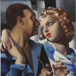 Idyll" Inspired by Tamara de Lempicka – Hand-Painted Art Deco Portrait | DaFen Village Studio