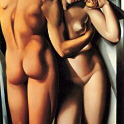 Adam and Eve" – Lempicka-Inspired Art Deco Religious Painting | Hand-Painted Oil Artwork for Home & Office