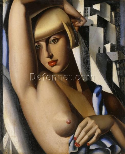 Portrait of Suzy Solidor” Inspired by Tamara de Lempicka – Art Deco Nude Oil Painting