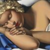 Lempicka-Inspired "Sleeping Woman (Kizette)" Oil Painting – Hand-Painted Art Deco Portrait for Luxury Home & Elegant Wall Décor | DaFen Village Studio