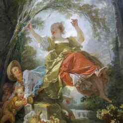 Collector's Gem: Dafen Village's “The Seesaw” Inspired Rococo Oil Painting in Pastorale Genre