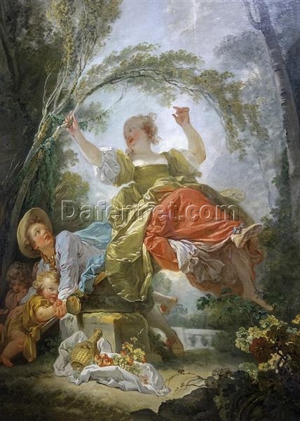 Collector’s Gem: Dafen Village’s “The Seesaw” Inspired Rococo Oil Painting in Pastorale Genre