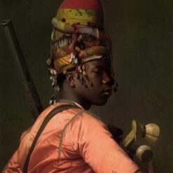 Authentic - Looking 'Black Bashi Bazouk' Inspired Oil Painting, c.1868 Look, 81x66 cm, Dafen Village's Gem, after Jean - Leon Gerome