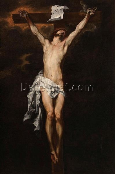 Dafen Village Hand-Painted “Crucifixion” INSPIRED BY Anthony van Dyck’s c.1622 Baroque Religious Masterpiece for Art Lovers