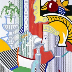 Interior with Ajax" Roy Lichtenstein Inspired Collage - Handmade by Dafen Village Artists for Stunning Home Decor