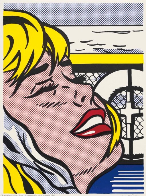 Shipboard Girl” in the Style of Roy Lichtenstein – Handcrafted in Dafen Village for Artistic Interiors