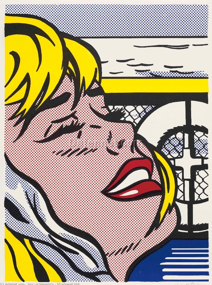 Shipboard Girl” in the Style of Roy Lichtenstein – Handcrafted in Dafen Village for Artistic Interiors