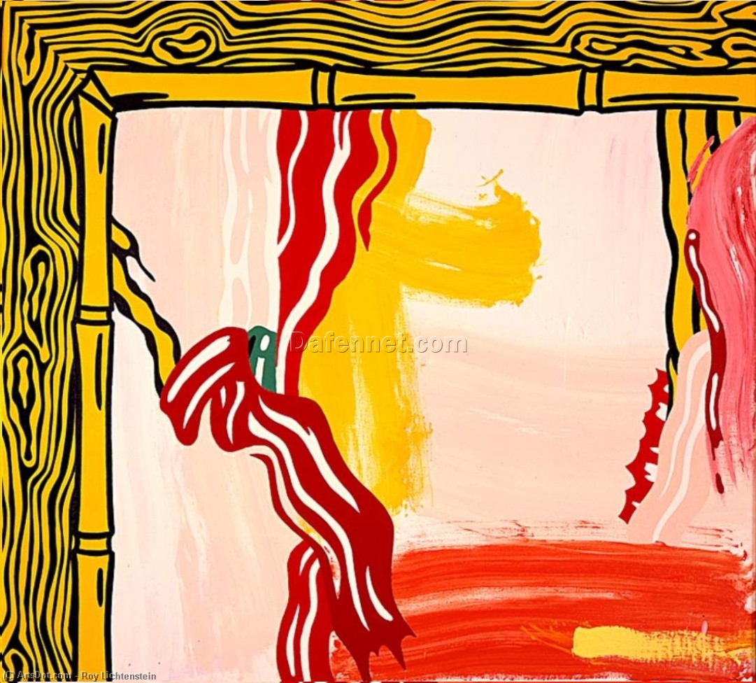 High – Quality Reproduction of “Bamboo Frame” in Roy Lichtenstein’s Style by Dafen Village Studio for Art Enthusiasts