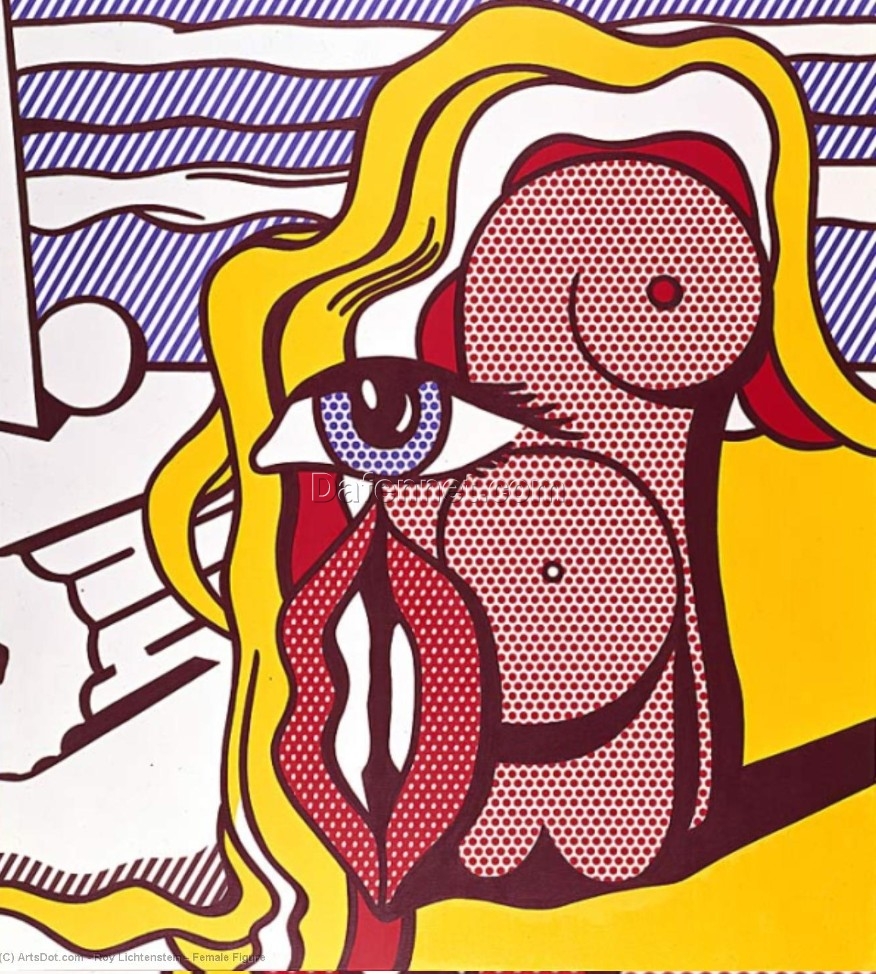 Female Figure” Roy Lichtenstein Inspired Hand-Painted Oil Painting by Dafen Village – Ideal for Art Lovers