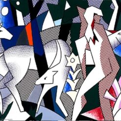 Forest Scene" in the Style of Roy Lichtenstein - Handmade in Dafen Village for Artistic Collections