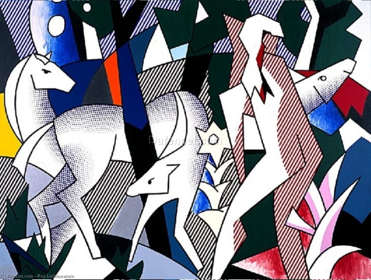 Forest Scene” in the Style of Roy Lichtenstein – Handmade in Dafen Village for Artistic Collections