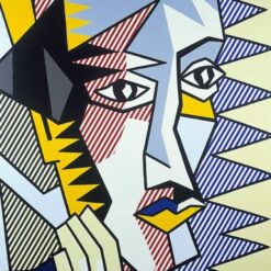 Expressionist Head 3" Roy Lichtenstein Inspired Hand - Painted Oil Painting by Dafen Village Studio for Art Enthusiasts