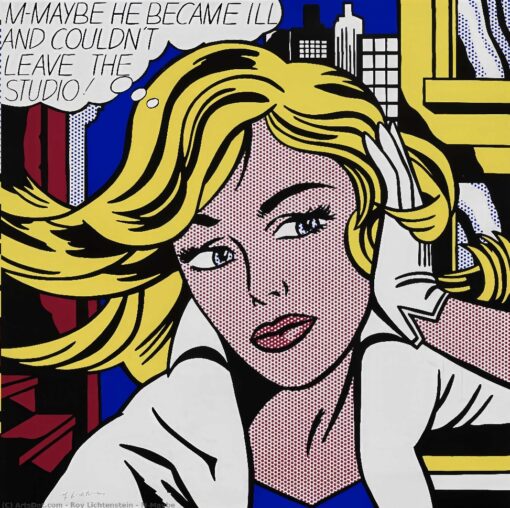 The Red Horseman” in the Style of Roy Lichtenstein – Handmade Oil Painting from Dafen Village for Art Collectors