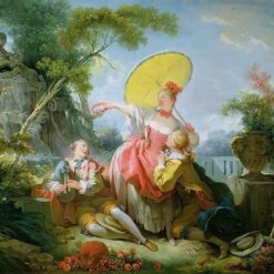 Home Decor “The Musical Contest” Inspired 18th-Century Style Oil Painting by Dafen Village