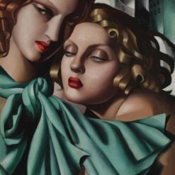Lempicka-Inspired "The Girls" – Hand-Painted Art Deco Portrait for Elegant Home & Office Décor | DaFen Village Studio